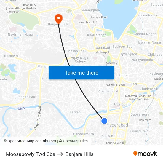 Moosabowly Twd Cbs to Banjara Hills map