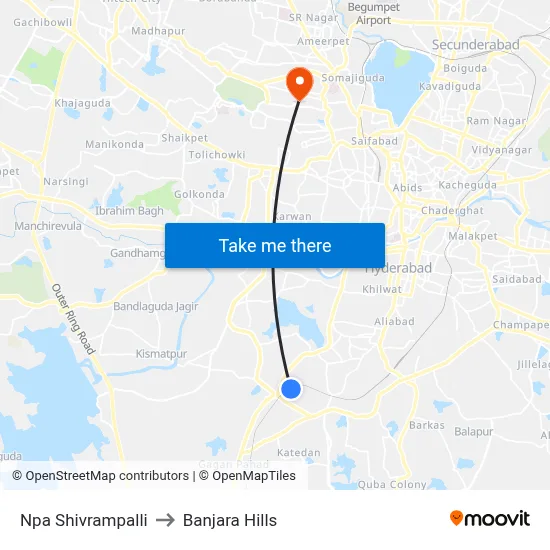 Npa Shivrampalli to Banjara Hills map