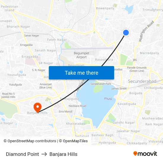 Diamond Point to Banjara Hills map
