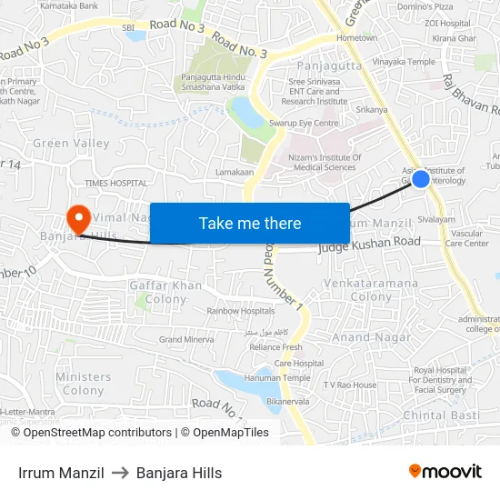 Irrum Manzil to Banjara Hills map
