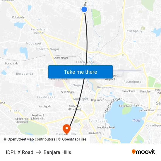 IDPL X Road to Banjara Hills map