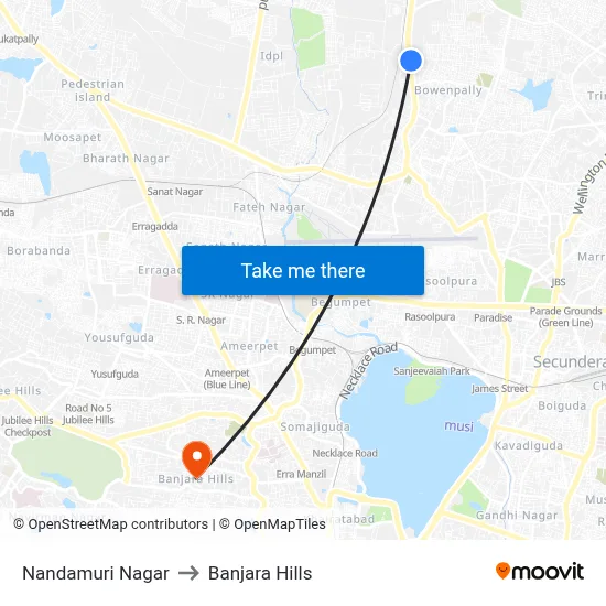 Nandamuri Nagar to Banjara Hills map