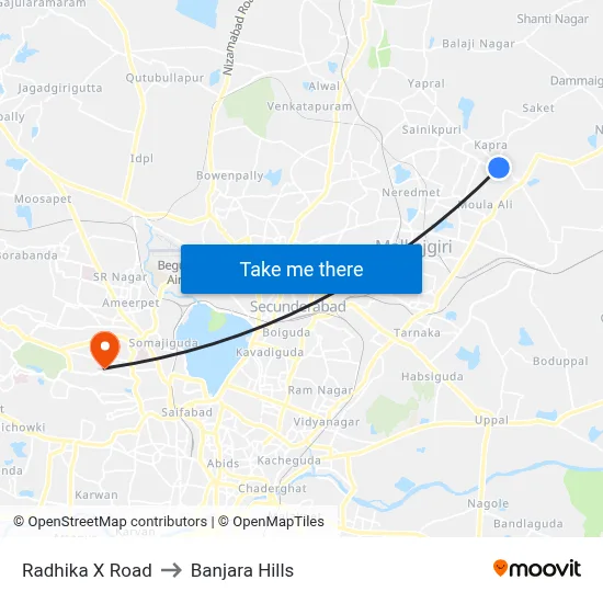 Radhika X Road to Banjara Hills map