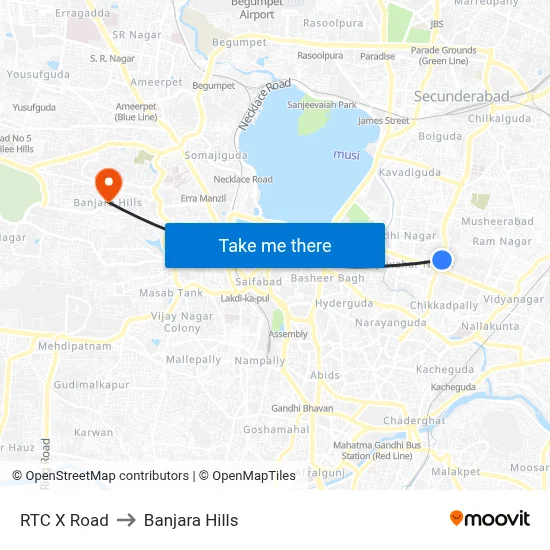 RTC X Road to Banjara Hills map