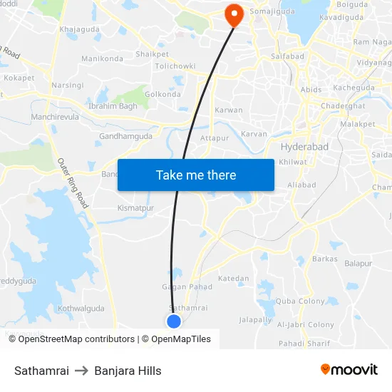 Sathamrai to Banjara Hills map