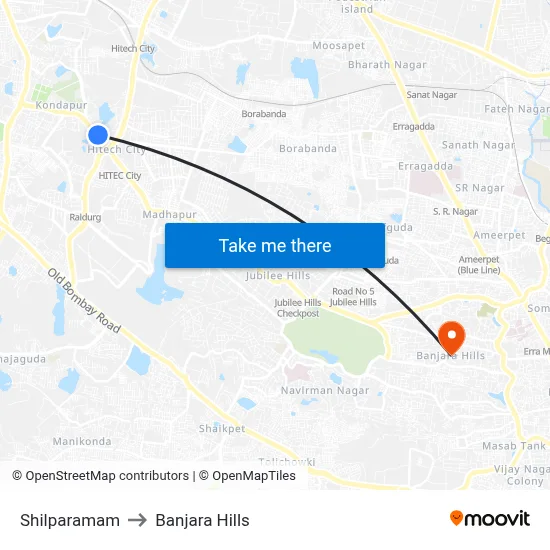 Shilparamam to Banjara Hills map