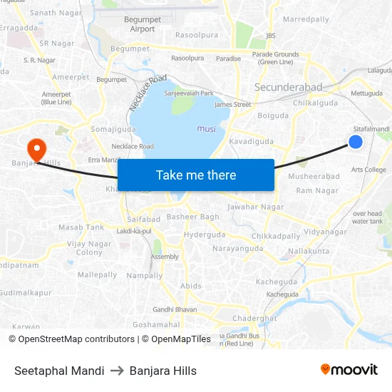Seetaphal Mandi to Banjara Hills map