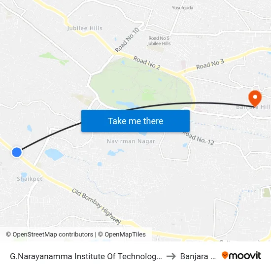 G.Narayanamma Institute Of Technology & Science to Banjara Hills map