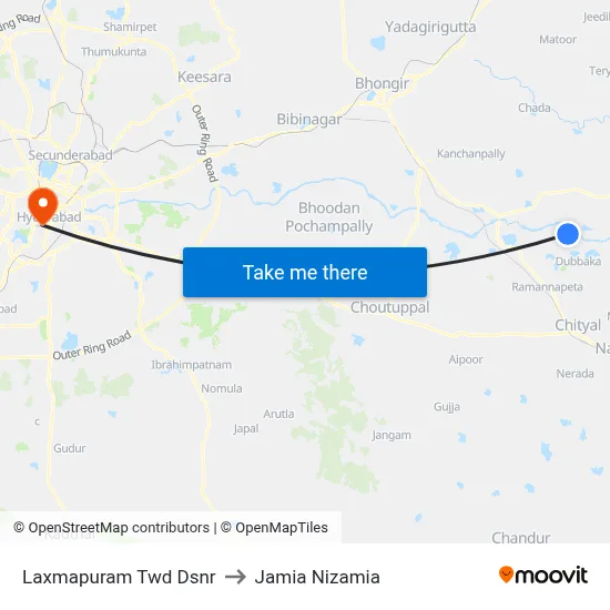 Laxmapuram Twd Dsnr to Jamia Nizamia map