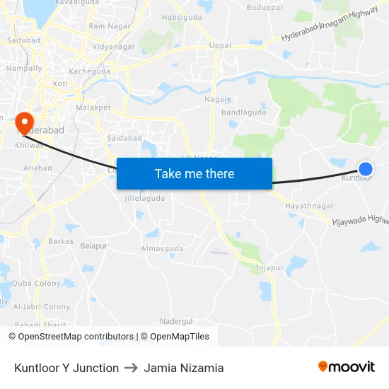 Y Junction Twd Haytnagar to Jamia Nizamia map