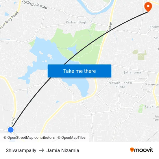 Shivarampally to Jamia Nizamia map