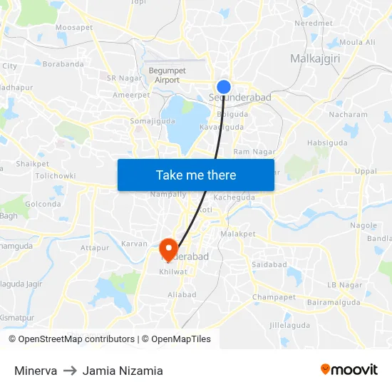 Minerva Twd Ranigunj to Jamia Nizamia map