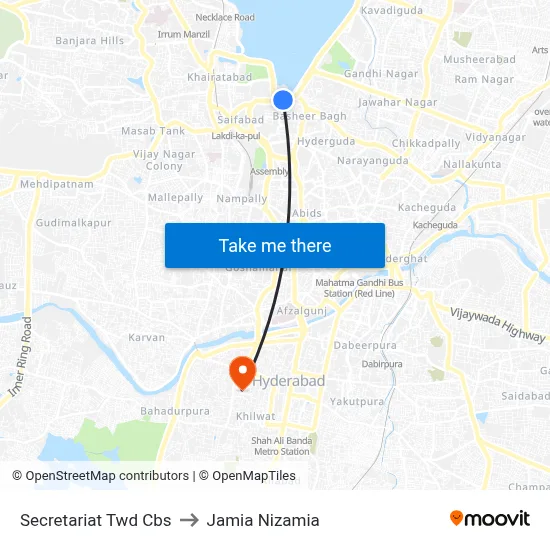 Secretariat Twd Cbs to Jamia Nizamia map