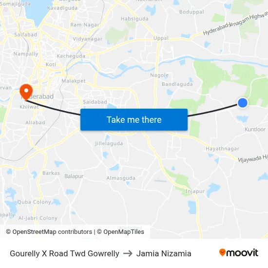 Gourelly X Road Twd Gowrelly to Jamia Nizamia map