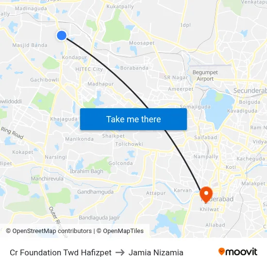 Cr Foundation Twd Hafizpet to Jamia Nizamia map
