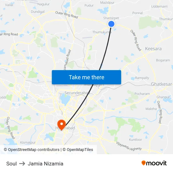 Soul to Jamia Nizamia map