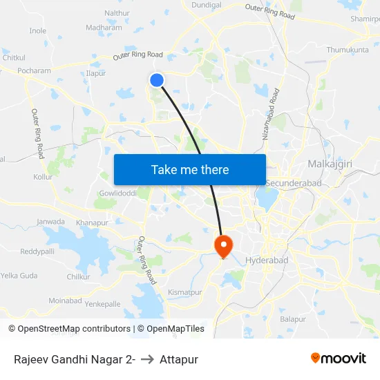 Rajeev Gandhi Nagar 2- to Attapur map