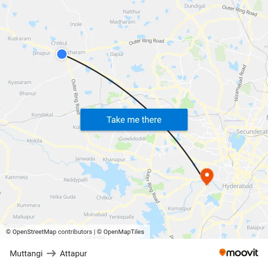Muttangi to Attapur map