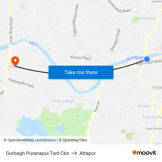 Gurbagh Puranapul Twd Cbs to Attapur map