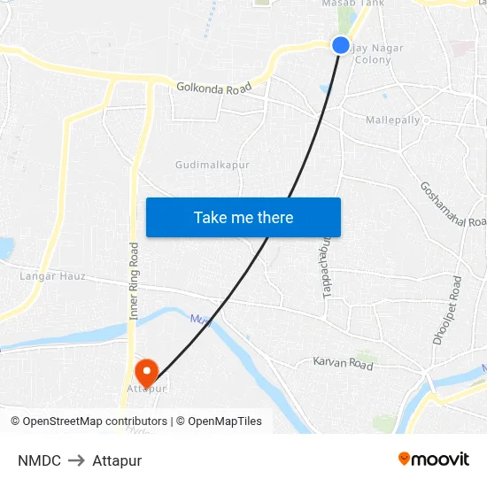 NMDC to Attapur map