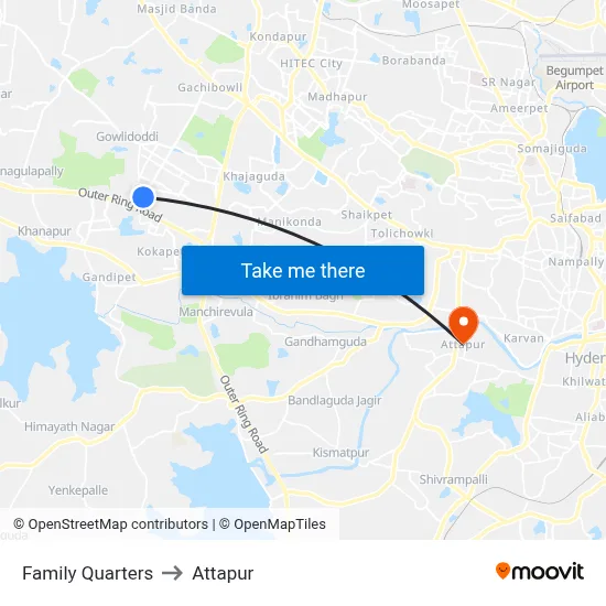 Family Quarters to Attapur map