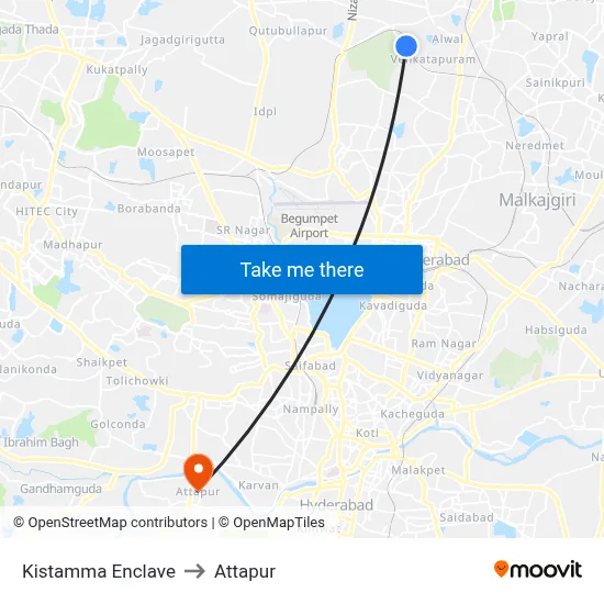 Kistamma Enclave to Attapur map