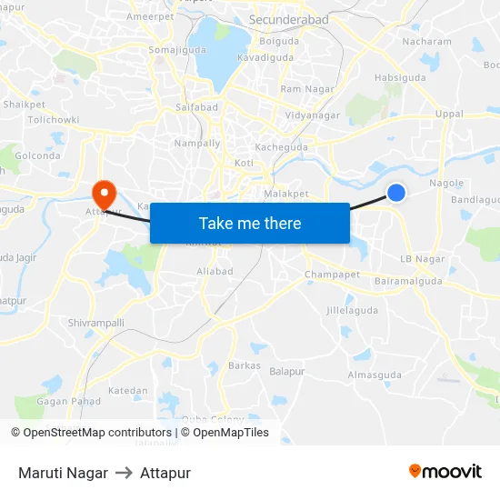 Maruti Nagar to Attapur map