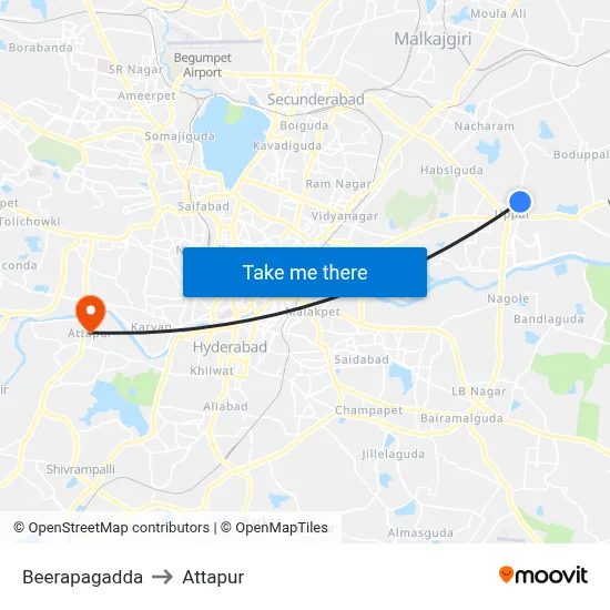 Beerapagadda to Attapur map