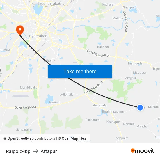 Raipole-Ibp to Attapur map