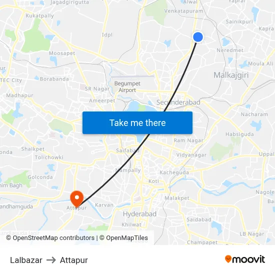 Lalbazar to Attapur map