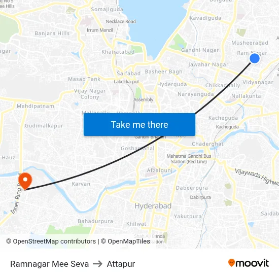 Ramnagar Mee Seva to Attapur map