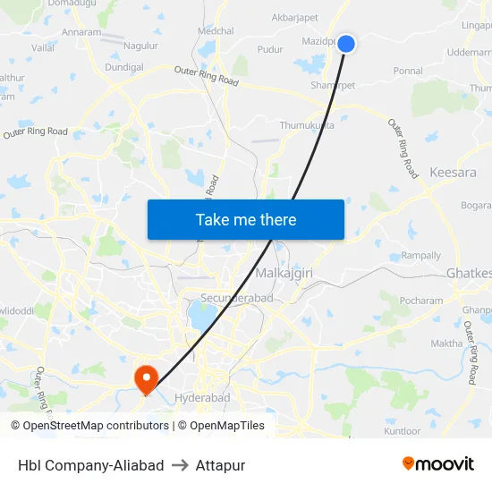 Hbl Company-Aliabad to Attapur map