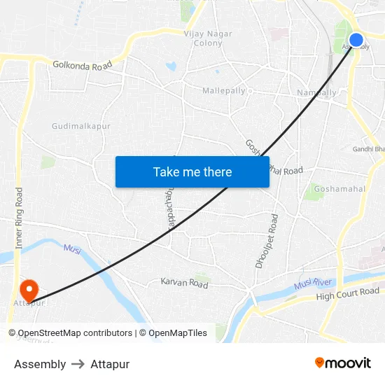 Assembly to Attapur map