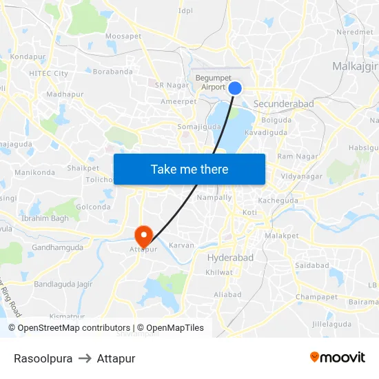 Rasoolpura to Attapur map