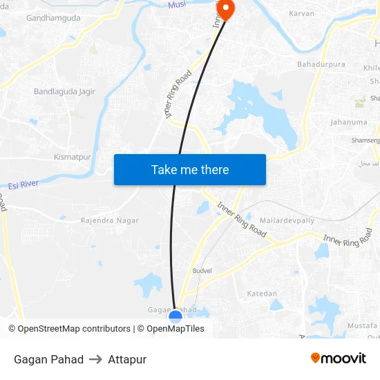Gagan Pahad to Attapur map