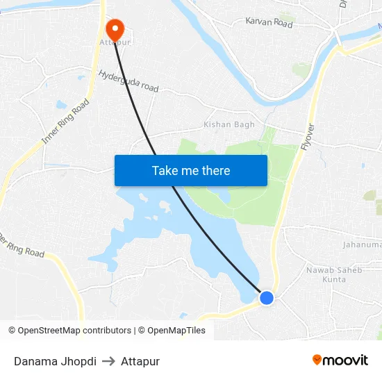 Danama Jhopdi to Attapur map