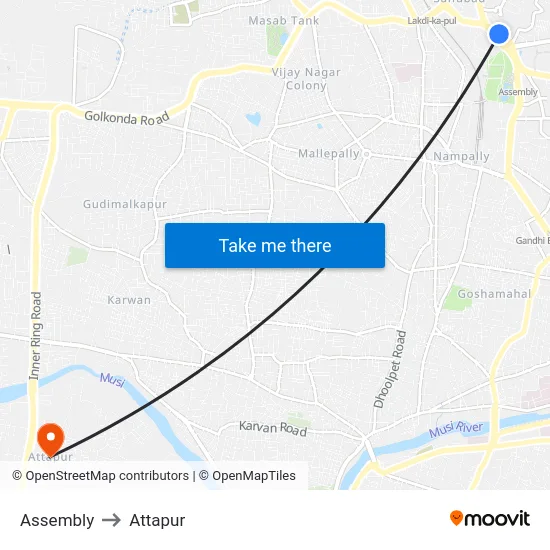 Assembly to Attapur map