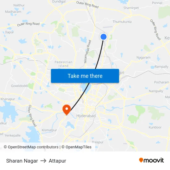 Sharan Nagar to Attapur map