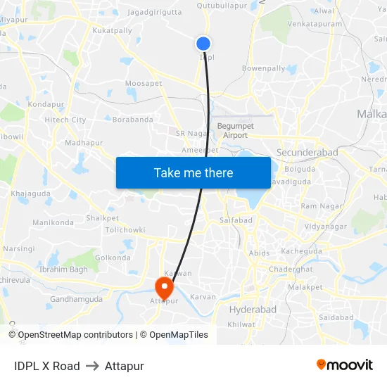 IDPL X Road to Attapur map