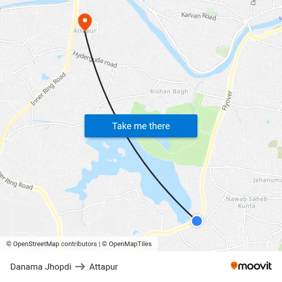 Danama Jhopdi to Attapur map