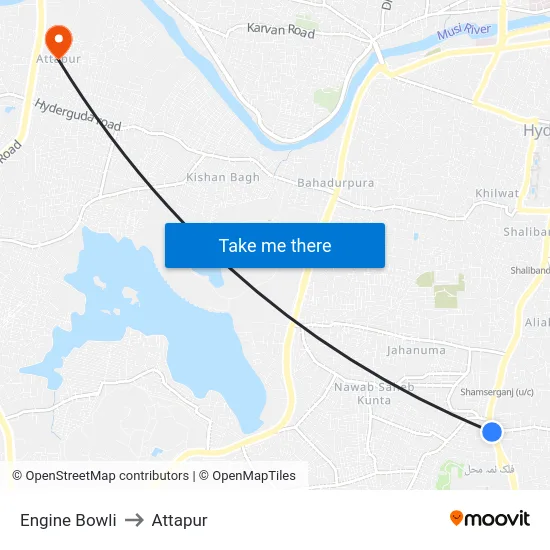 Engine Bowli to Attapur map