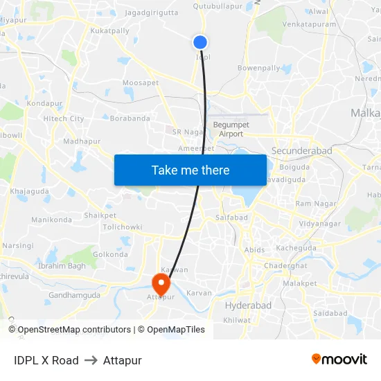 IDPL X Road to Attapur map
