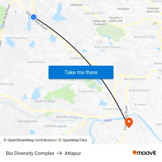 Bio Diversity Complex to Attapur map