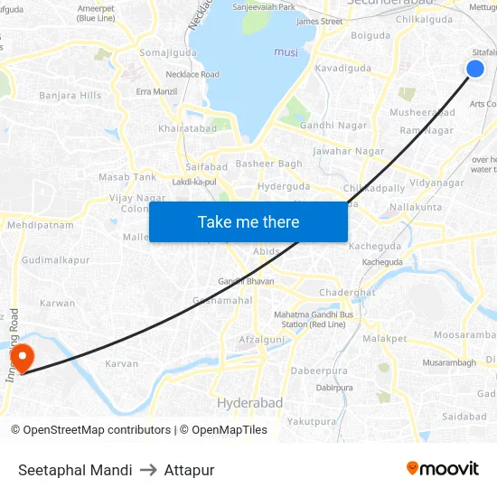 Seetaphal Mandi to Attapur map