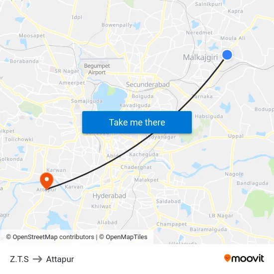 Z.T.S to Attapur map