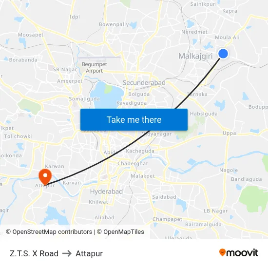 Z.T.S. X Road to Attapur map
