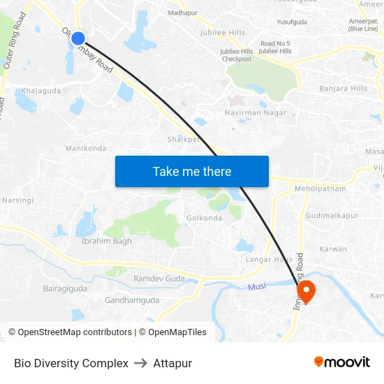 Bio Diversity Complex to Attapur map