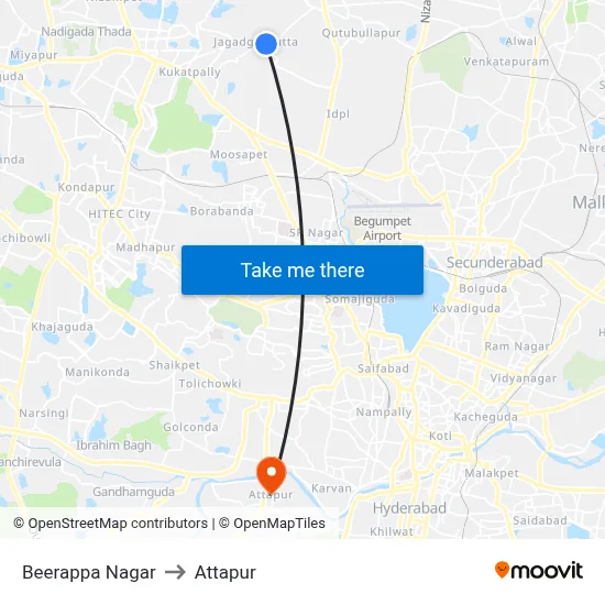 Beerappa Nagar to Attapur map