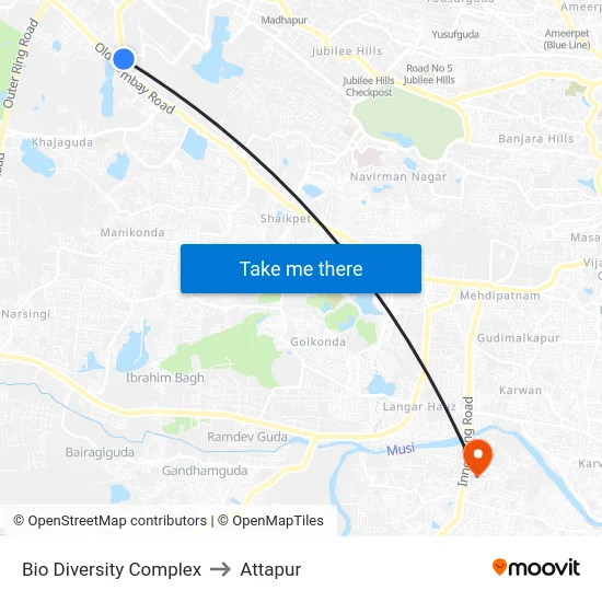 Bio Diversity Complex to Attapur map