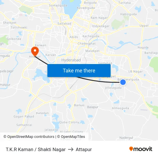 T.K.R Kaman / Shakti Nagar to Attapur map